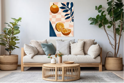 Obraz  Nowoczesny Owoce I Pomarańcze I Pop Art Vintage do Salonu