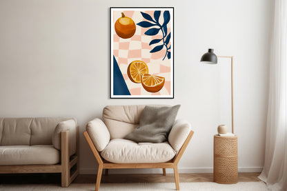 Plakat  Nowoczesny Owoce I Pomarańcze I Pop Art Vintage do Salonu