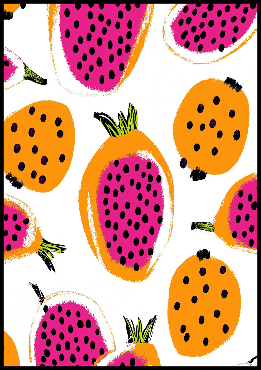 Plakat   Nowoczesny Owoce I Smoczy I Pop Art Vintage do Salonu