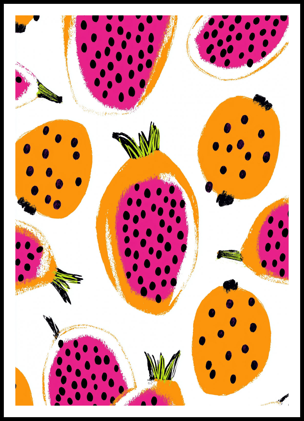 Plakat   Nowoczesny Owoce I Smoczy I Pop Art Vintage do Salonu