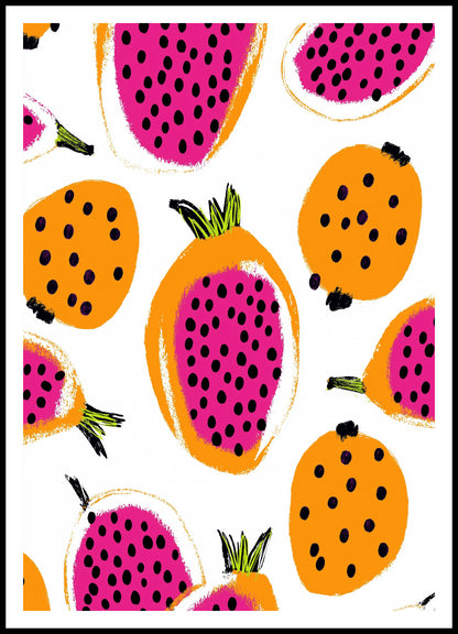 Plakat   Nowoczesny Owoce I Smoczy I Pop Art Vintage do Salonu