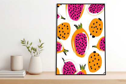 Plakat   Nowoczesny Owoce I Smoczy I Pop Art Vintage do Salonu