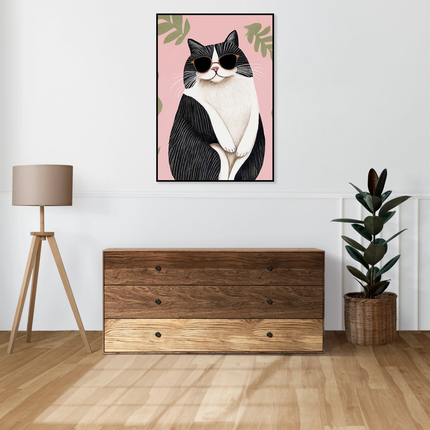 Plakat  Kocur  Minimalistyczny , Wnętrza Styl Skandynawski, Boho