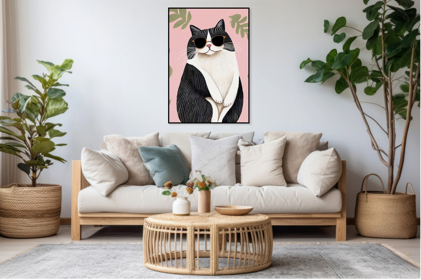 Plakat  Kocur  Minimalistyczny , Wnętrza Styl Skandynawski, Boho