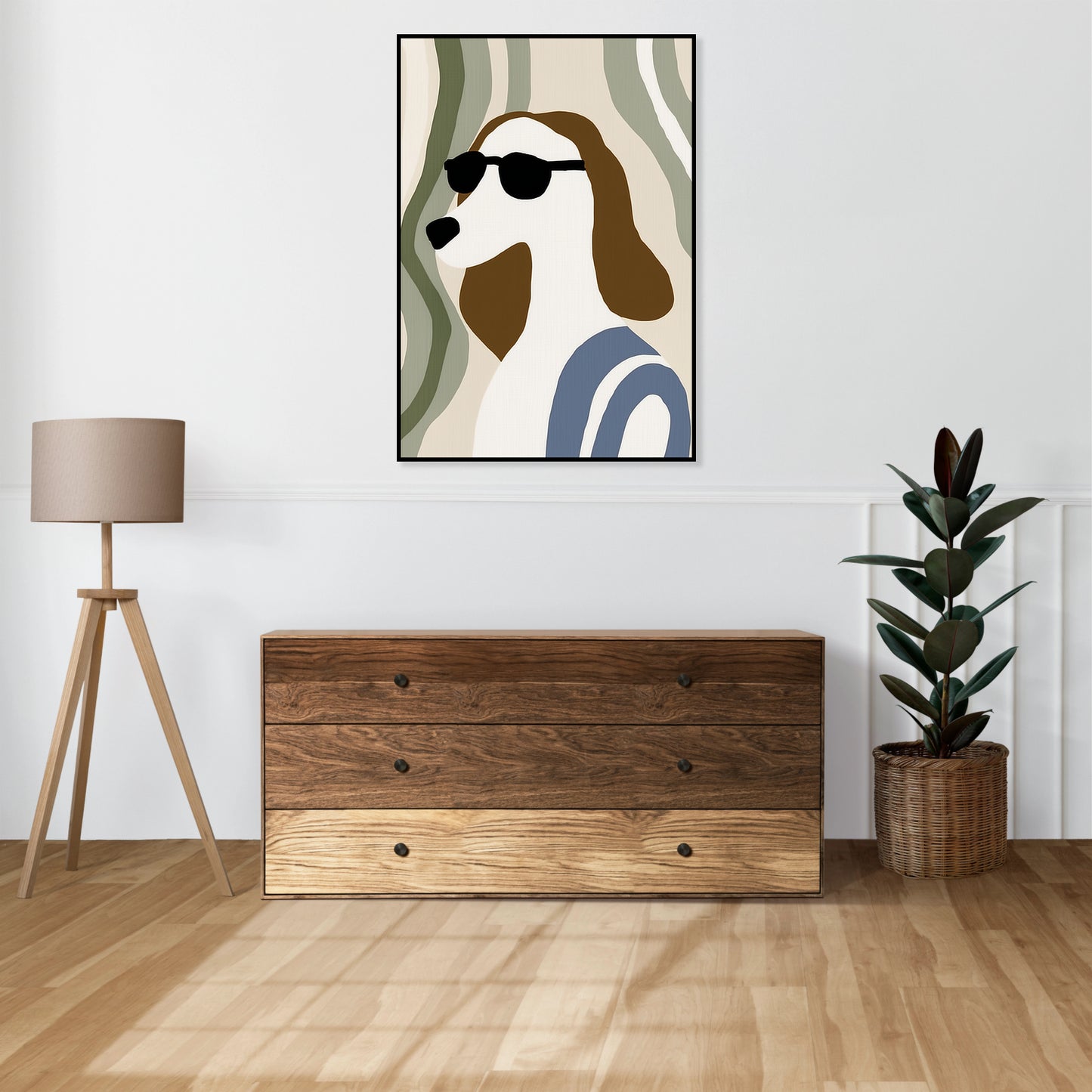 Plakat  Psina Minimalistyczny , Wnętrza Styl Skandynawski, Boho