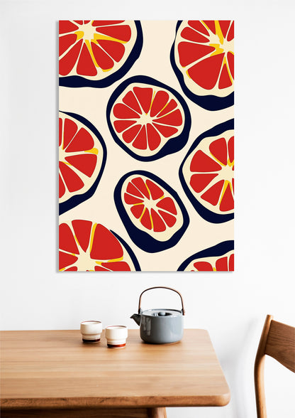 Obraz  Nowoczesny Owoce I Grejfrut I Pop Art Vintage do Salonu