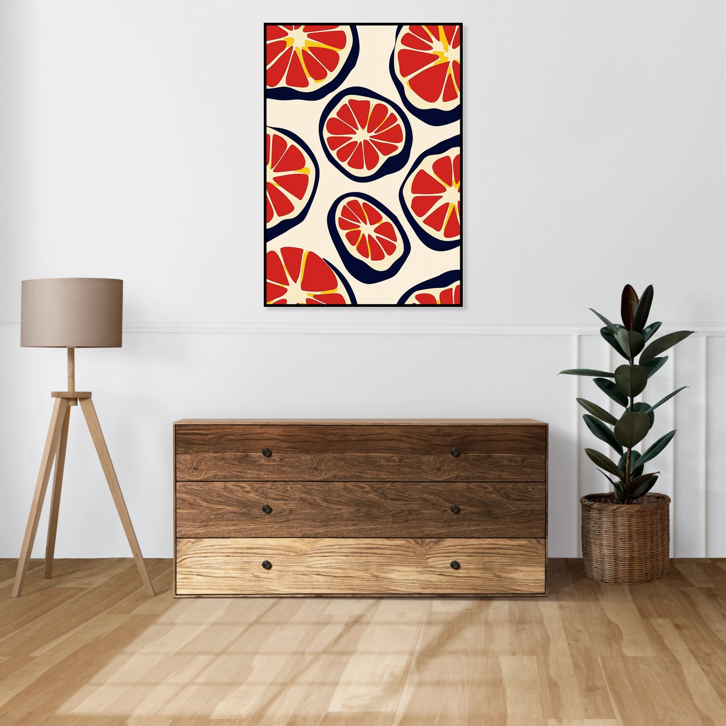 Plakat  Nowoczesny Owoce I Grejfrut I Pop Art Vintage do Salonu
