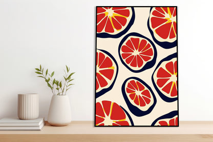 Plakat  Nowoczesny Owoce I Grejfrut I Pop Art Vintage do Salonu