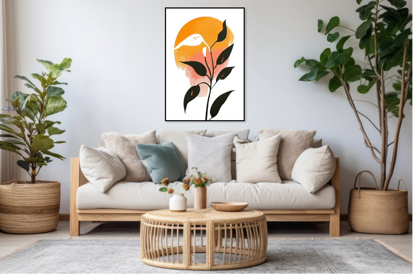 Plakat  Półksiężyc Minimalistyczny , Wnętrza Styl Skandynawski, Boho
