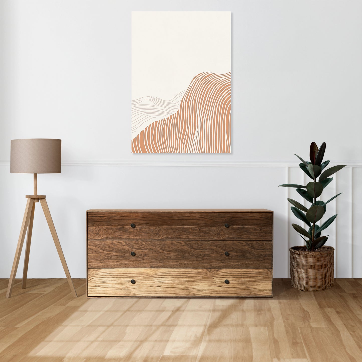 Obraz  Falisty Minimalistyczny , Wnętrza Styl Skandynawski, Boho