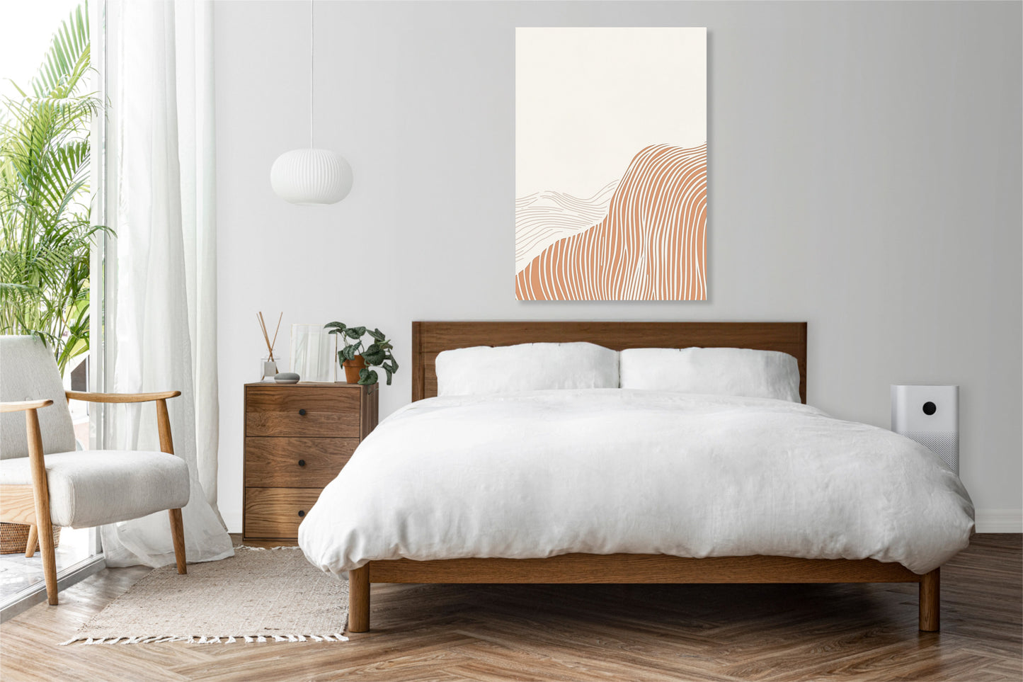 Obraz  Falisty Minimalistyczny , Wnętrza Styl Skandynawski, Boho