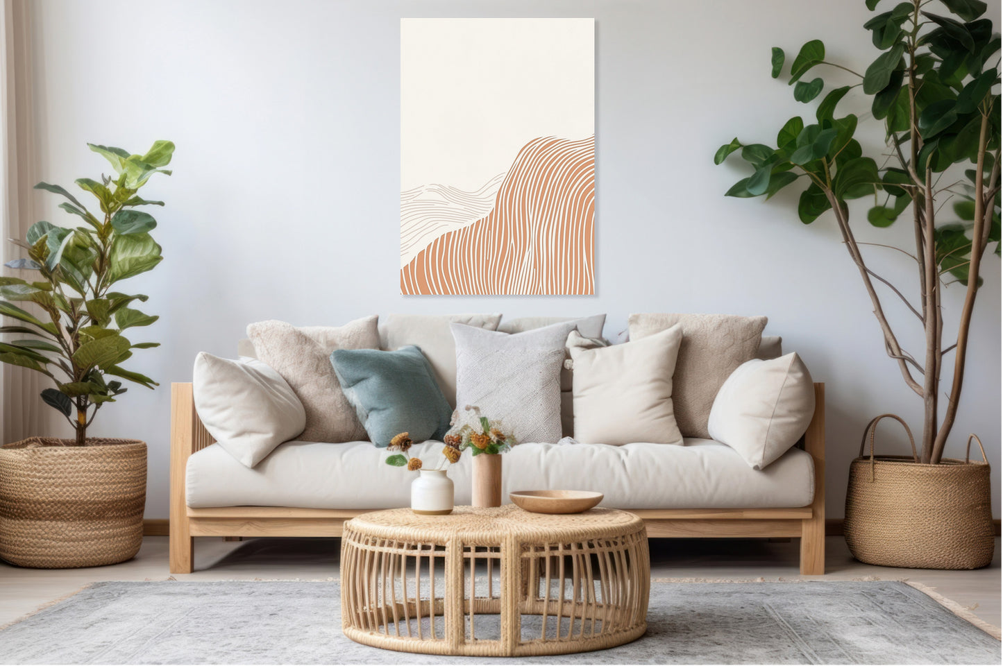 Obraz  Falisty Minimalistyczny , Wnętrza Styl Skandynawski, Boho
