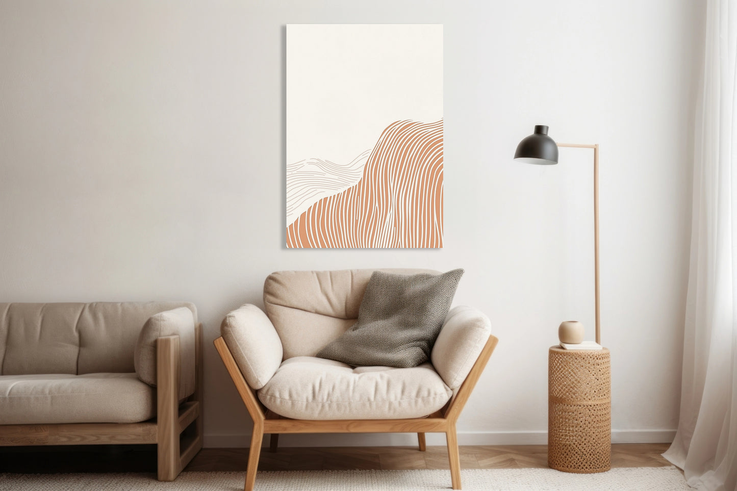 Obraz  Falisty Minimalistyczny , Wnętrza Styl Skandynawski, Boho