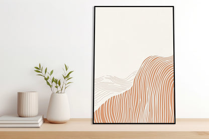 Plakat  Falisty Minimalistyczny , Wnętrza Styl Skandynawski, Boho