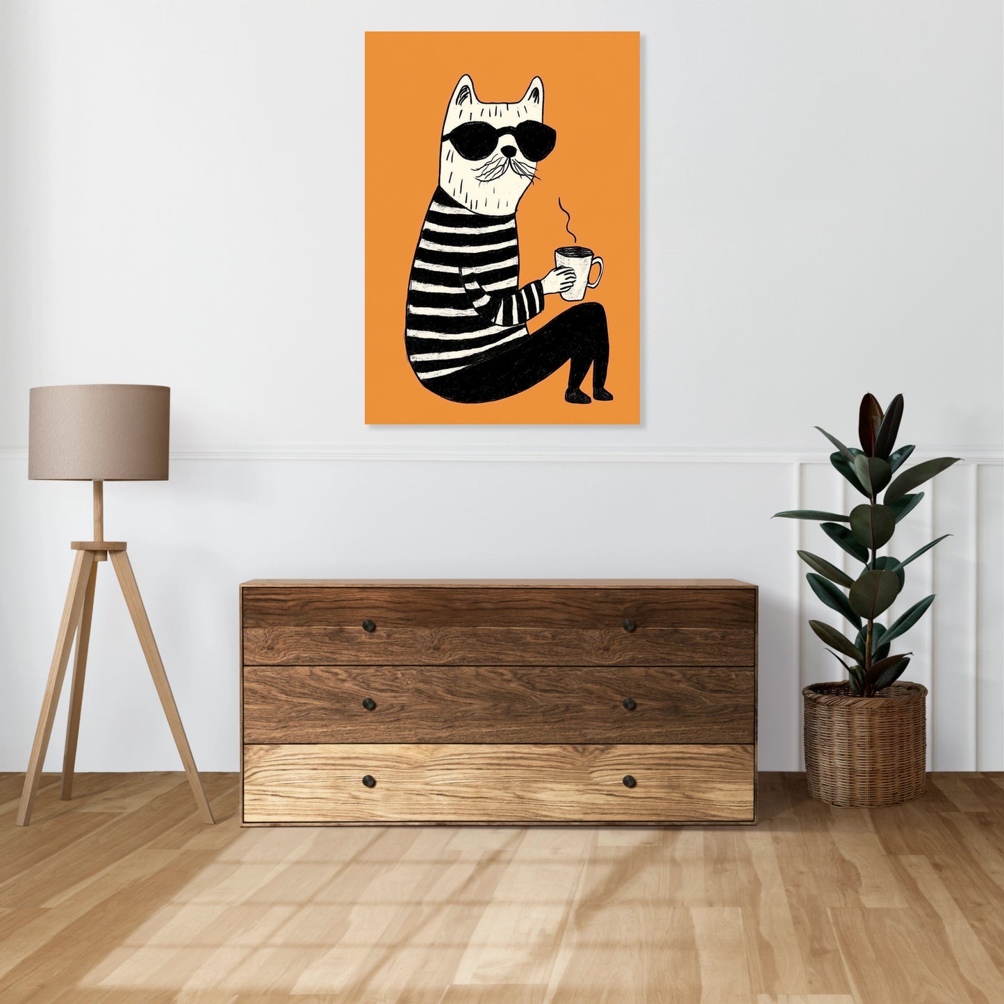 Obraz  Kawusia Minimalistyczny , Wnętrza Styl Skandynawski, Boho