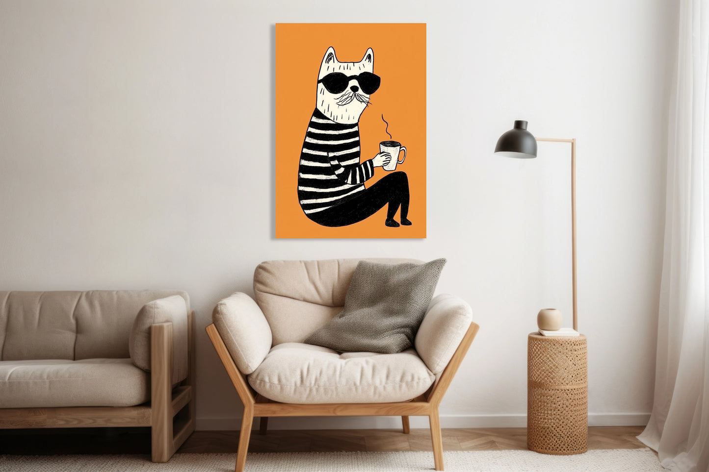 Obraz  Kawusia Minimalistyczny , Wnętrza Styl Skandynawski, Boho