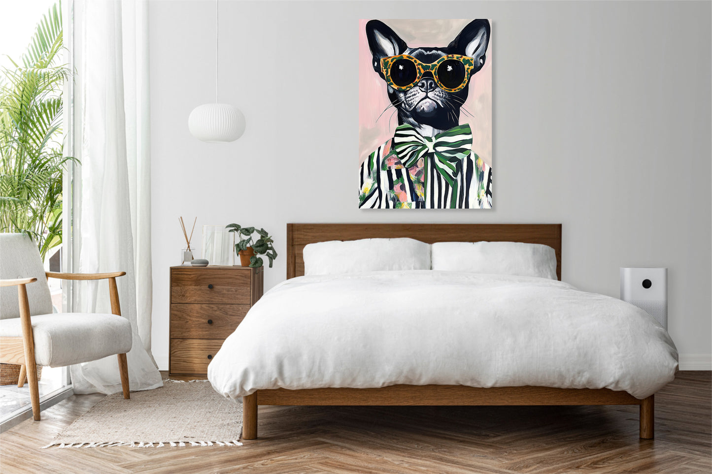 Obraz  Portret Zwierząt | Buldog w Okularach | Pop Art