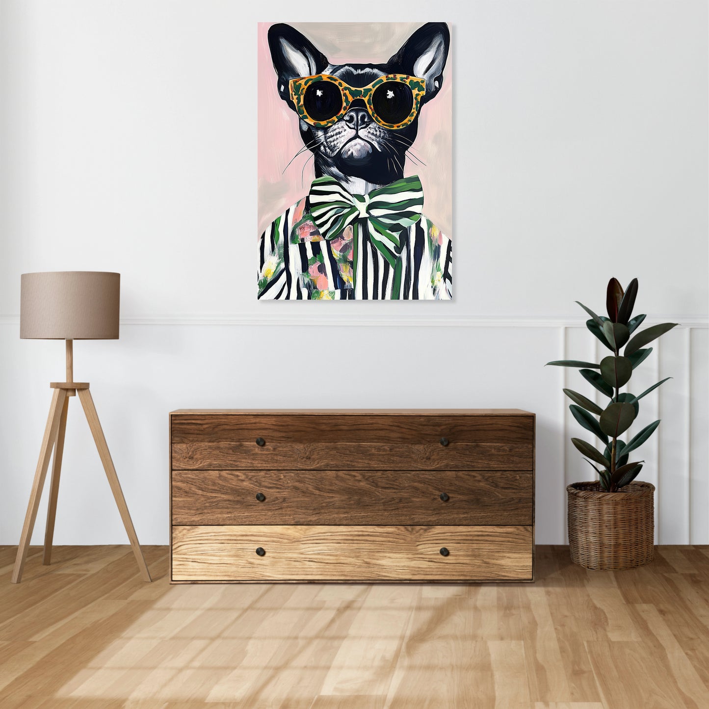Obraz  Portret Zwierząt | Buldog w Okularach | Pop Art