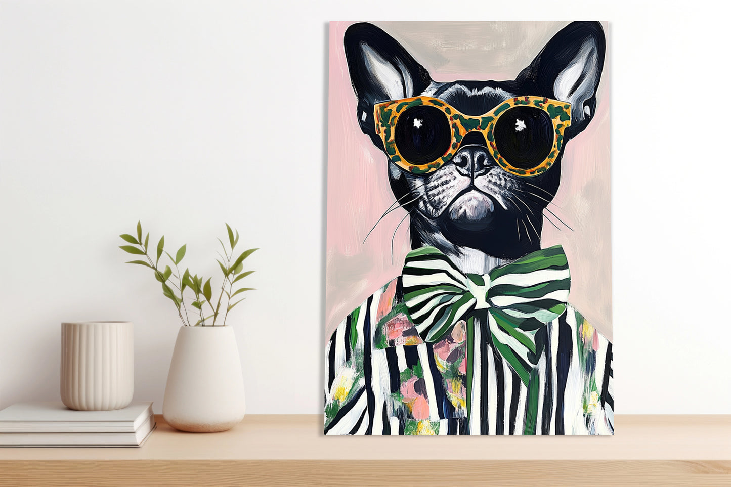 Obraz  Portret Zwierząt | Buldog w Okularach | Pop Art