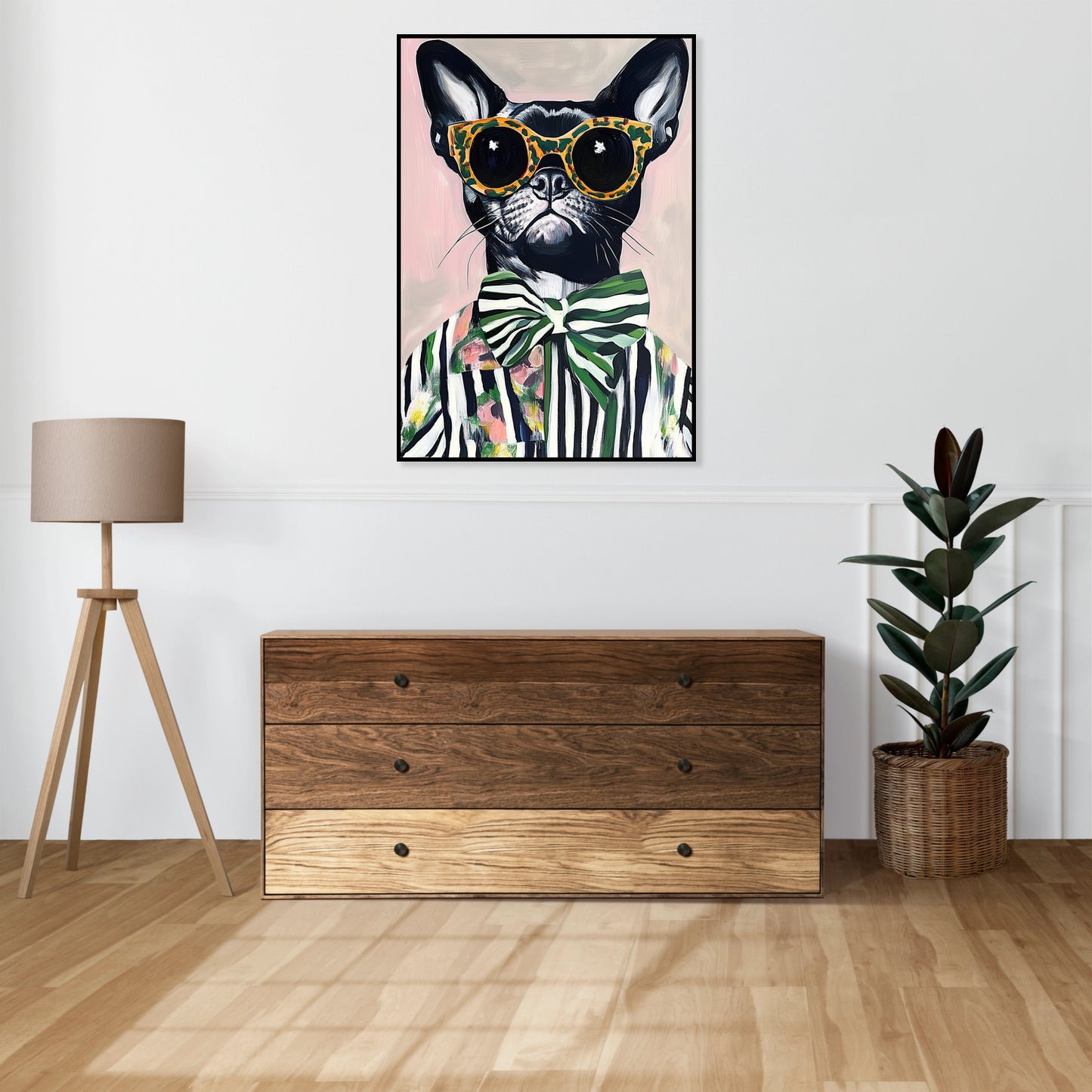 Plakat  Portret Zwierząt | Buldog w Okularach | Pop Art