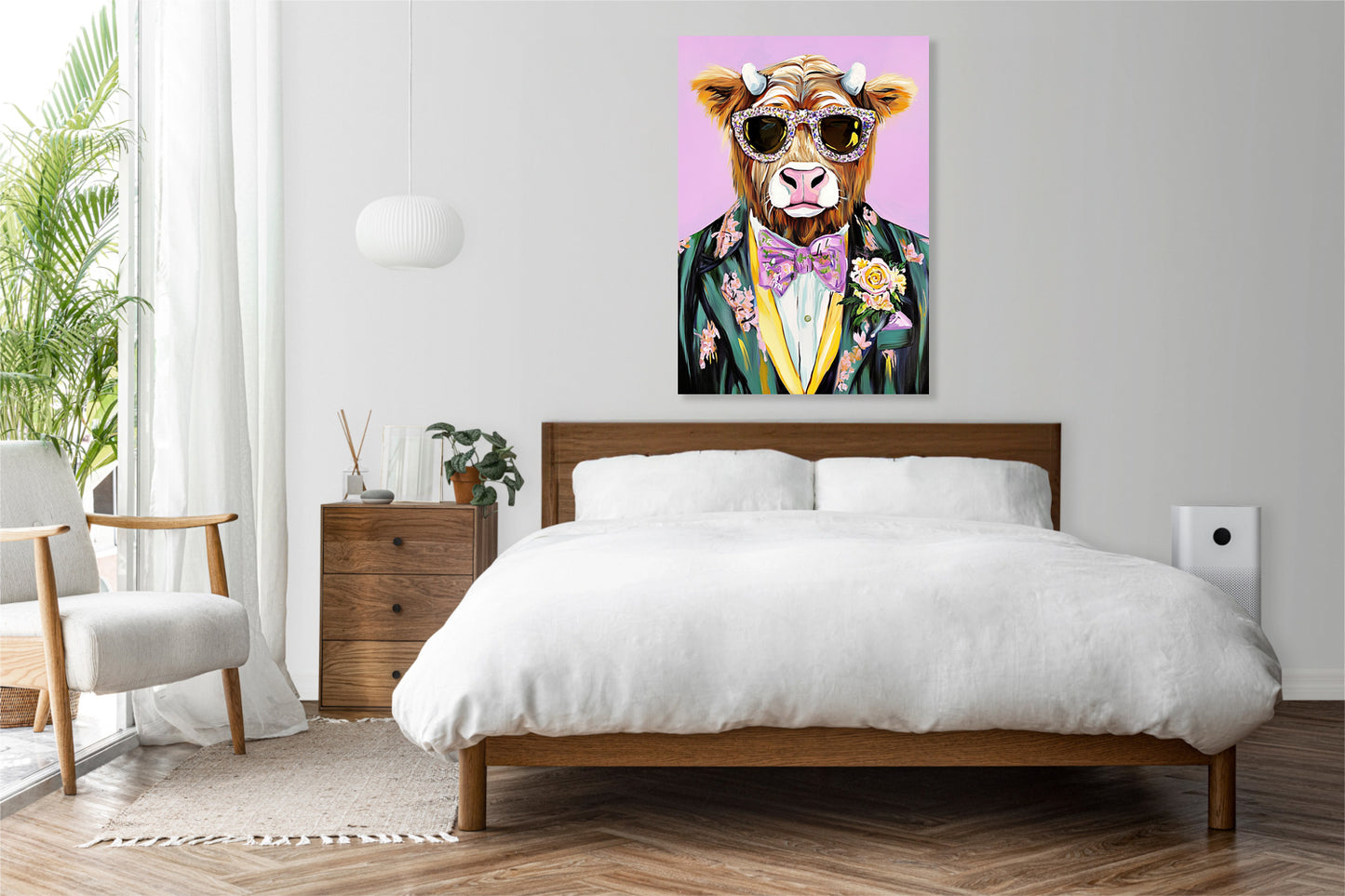 Obraz  Portret Zwierząt | Krowa w Okularach | Pop Art