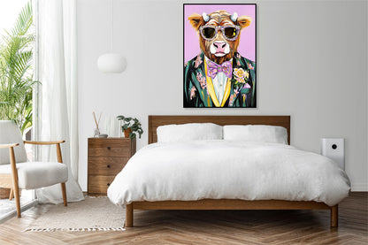 Plakat  Portret Zwierząt | Krowa w Okularach | Pop Art
