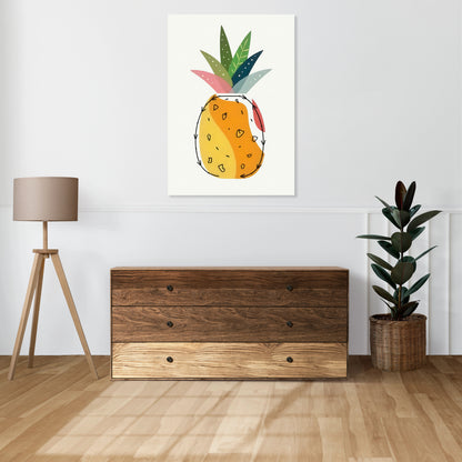 Obraz  Nowoczesny Owoce I Ananas I Pop Art Vintage do Salonu