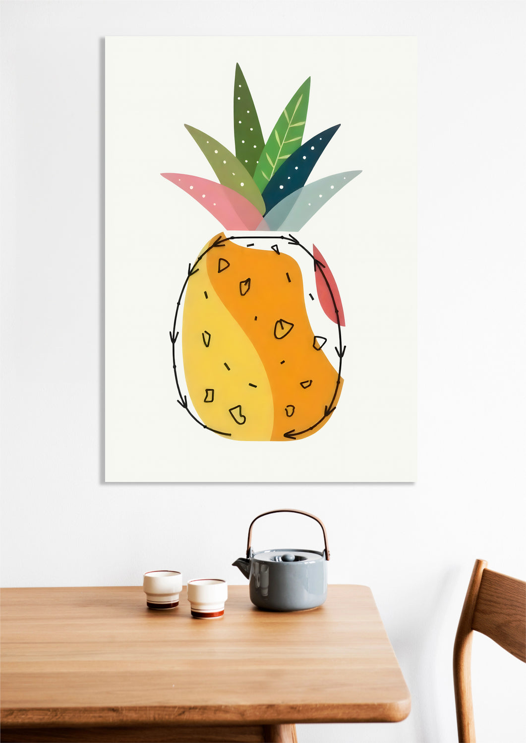 Obraz  Nowoczesny Owoce I Ananas I Pop Art Vintage do Salonu
