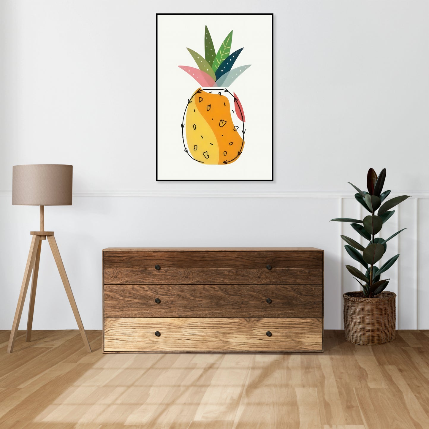 Plakat  Nowoczesny Owoce I Ananas I Pop Art Vintage do Salonu