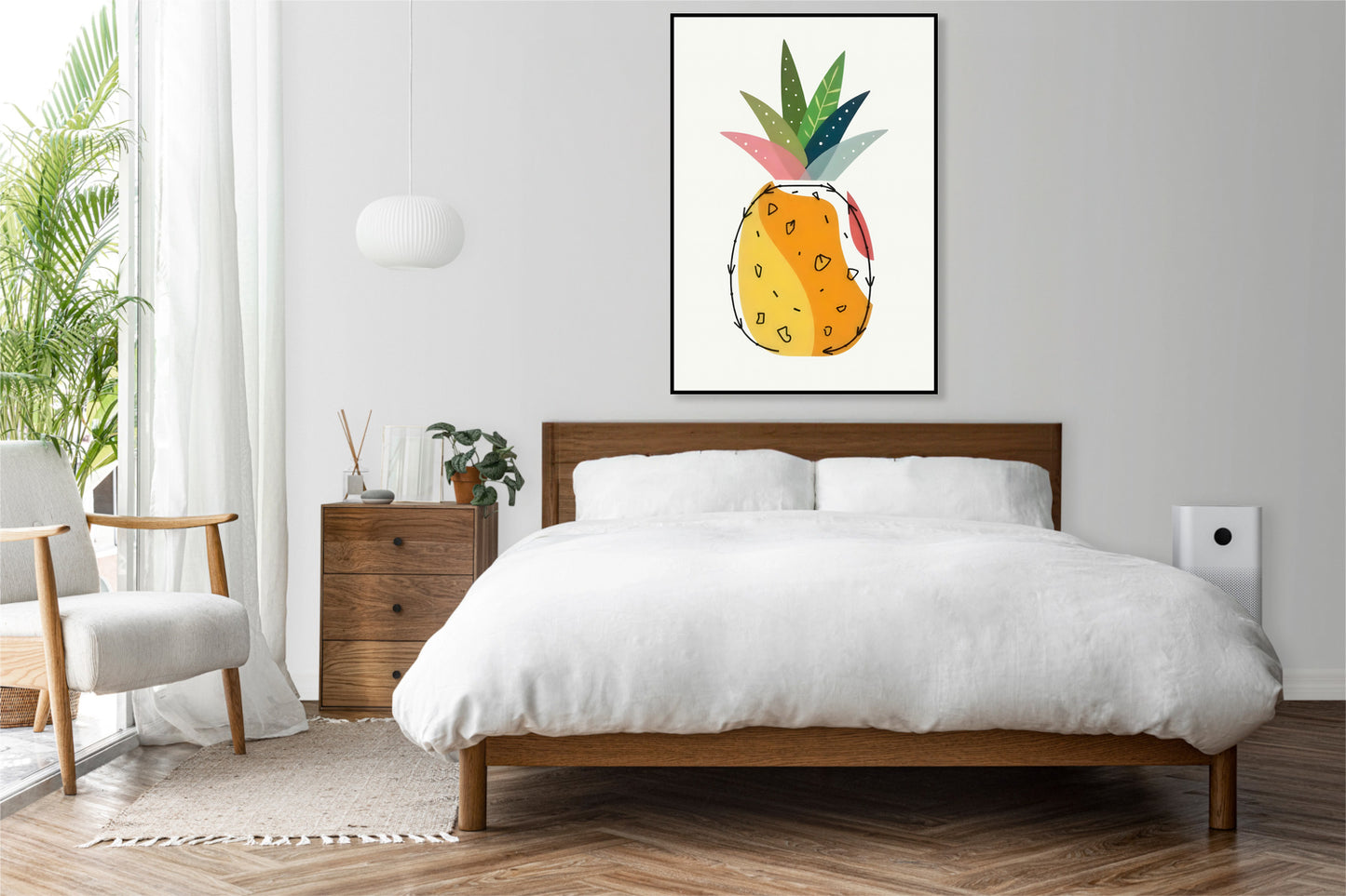 Plakat  Nowoczesny Owoce I Ananas I Pop Art Vintage do Salonu