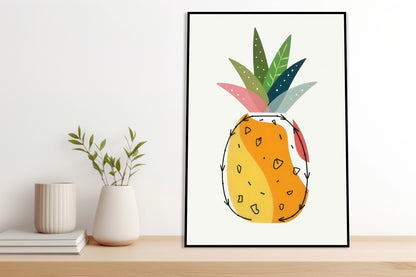 Plakat  Nowoczesny Owoce I Ananas I Pop Art Vintage do Salonu