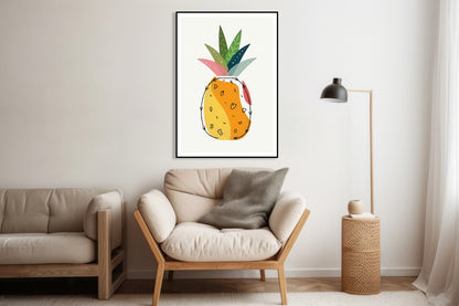 Plakat  Nowoczesny Owoce I Ananas I Pop Art Vintage do Salonu