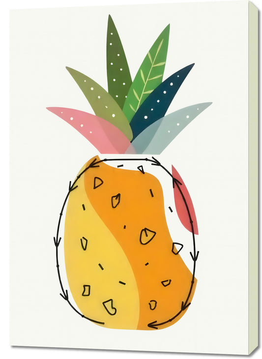 Obraz  Nowoczesny Owoce I Ananas I Pop Art Vintage do Salonu