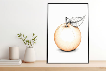 Plakat  Cytrus Minimalistyczny , Wnętrza Styl Skandynawski, Boho