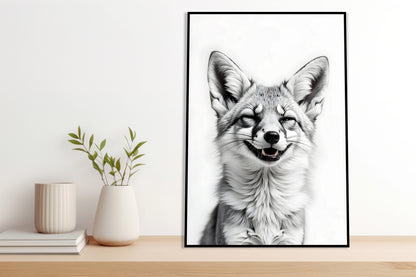 Plakat  Vintage Artystyczny | Lisek | Portret Zwierząt Pop Art