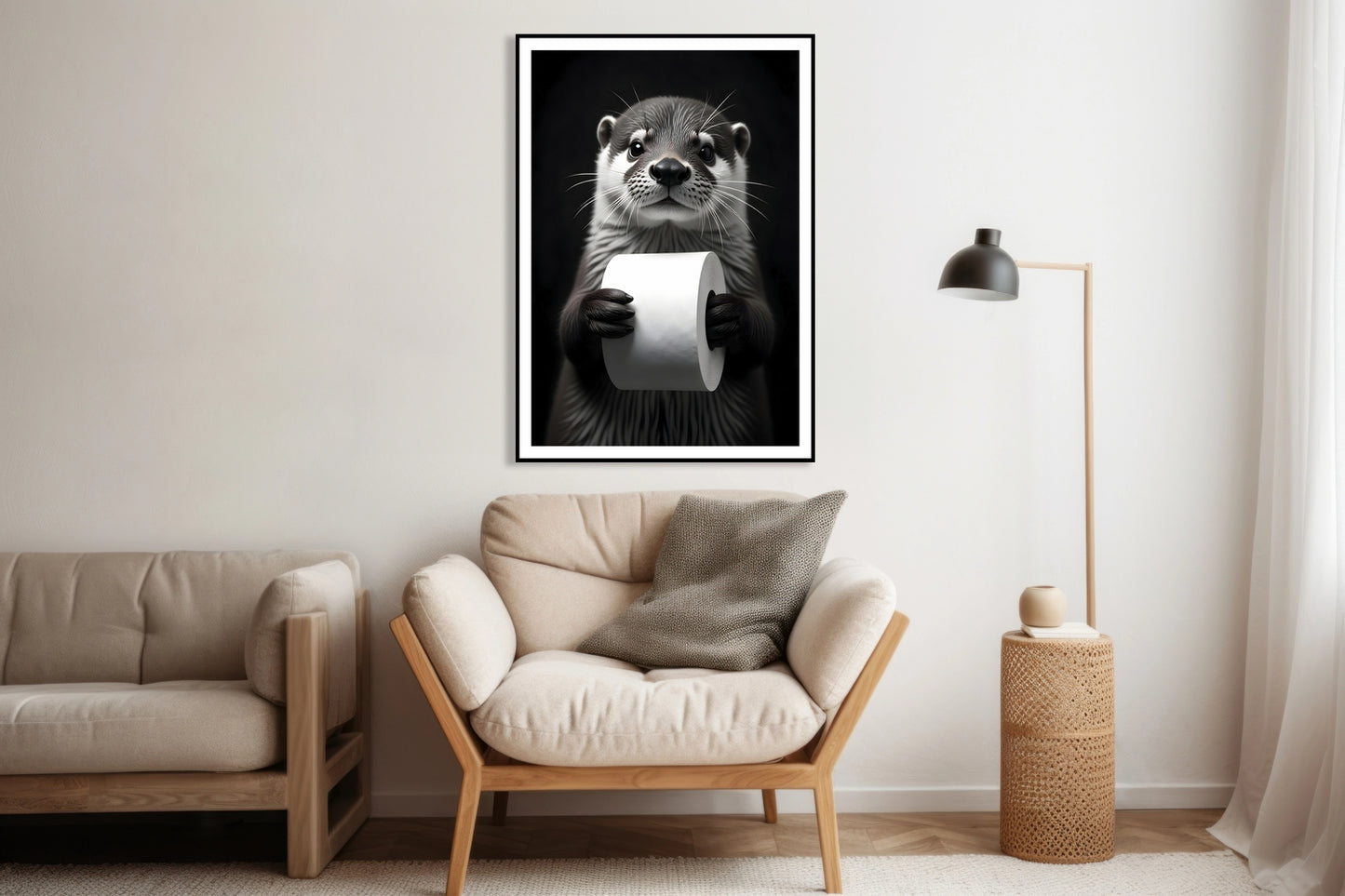 Plakat  Vintage Artystyczny | Wydra | Portret Zwierząt Pop Art
