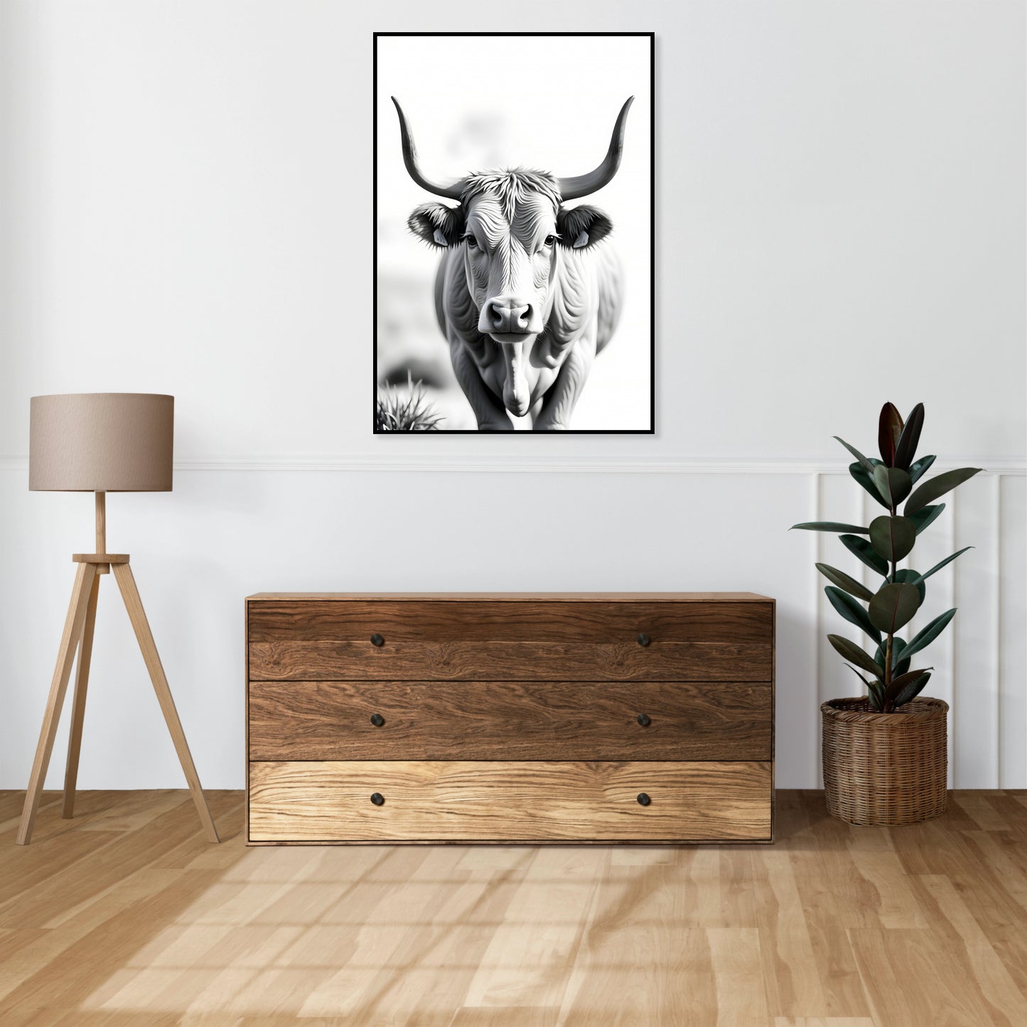 Plakat  Vintage Artystyczny | Krowa | Portret Zwierząt Pop Art