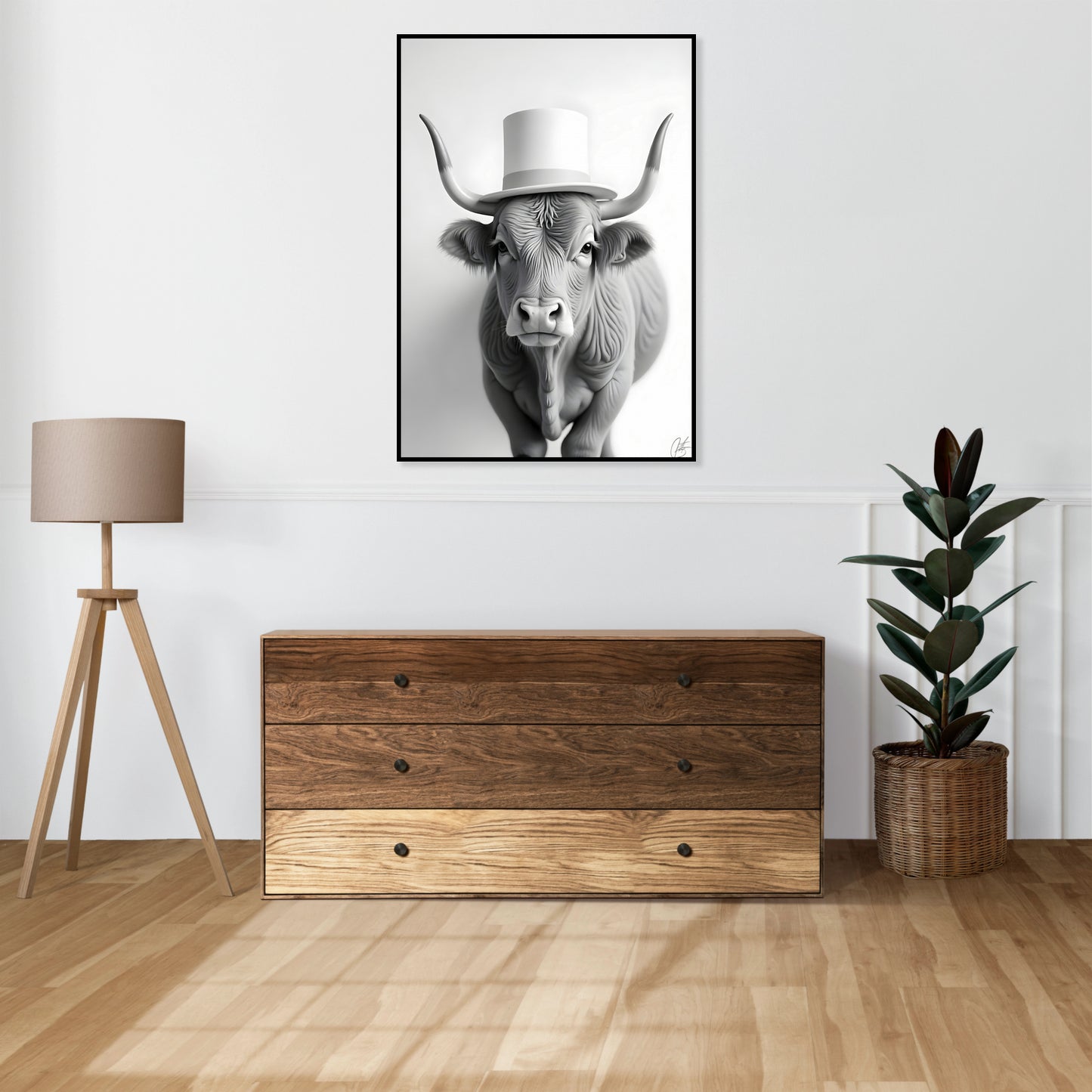 Plakat  Vintage Artystyczny | Krowa 2 | Portret Zwierząt Pop Art