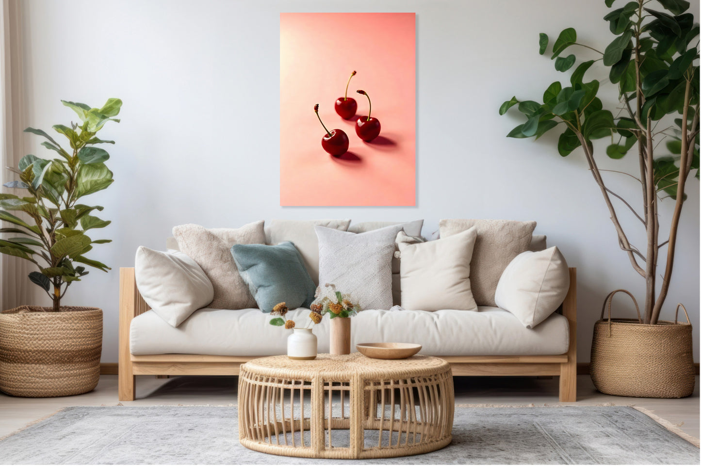 Obraz  Nowoczesny Owoce I Czereśnie I Pop Art Vintage do Salonu