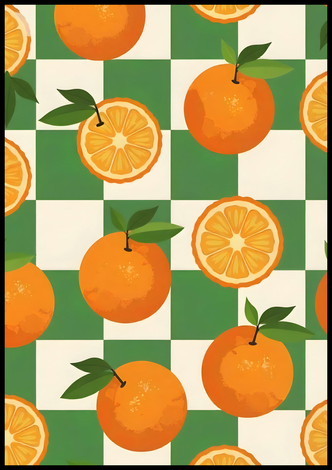 Plakat   Nowoczesny Owoce I Pomarańcze 3 I Pop Art Vintage do Salonu