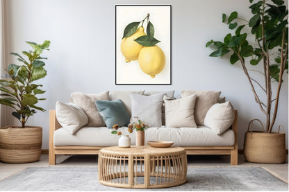 Plakat  Nowoczesny Owoce I Dwie CytrynyI Pop Art Vintage