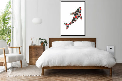 Plakat  Wieloryb Minimalistyczny , Wnętrza Styl Skandynawski, Boho