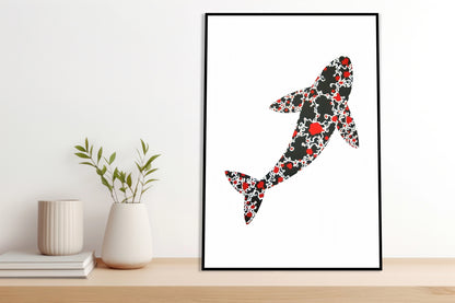 Plakat  Wieloryb Minimalistyczny , Wnętrza Styl Skandynawski, Boho