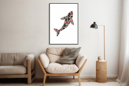 Plakat  Wieloryb Minimalistyczny , Wnętrza Styl Skandynawski, Boho
