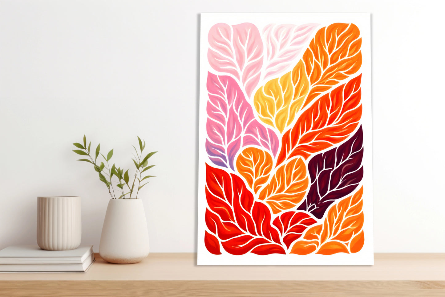 Obraz  Listki Minimalistyczny , Wnętrza Styl Skandynawski, Boho