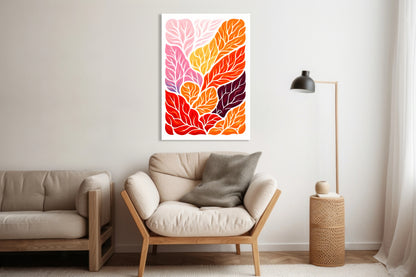 Obraz  Listki Minimalistyczny , Wnętrza Styl Skandynawski, Boho