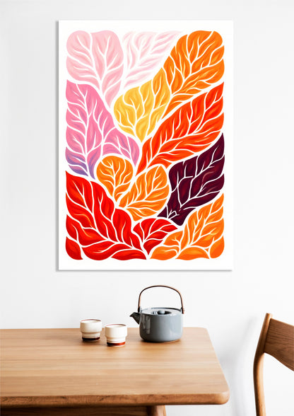 Obraz  Listki Minimalistyczny , Wnętrza Styl Skandynawski, Boho