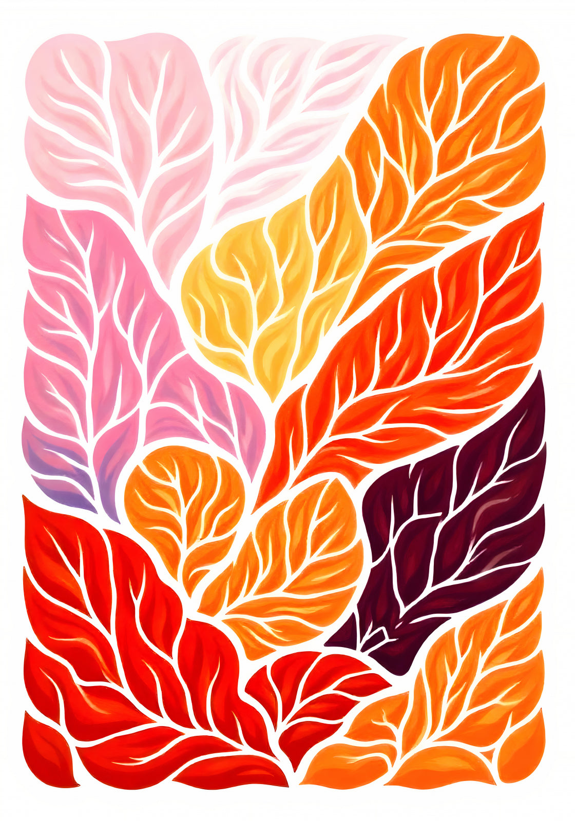 Plakat  Listki Minimalistyczny , Wnętrza Styl Skandynawski, Boho