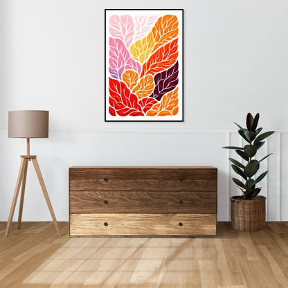 Plakat  Listki Minimalistyczny , Wnętrza Styl Skandynawski, Boho