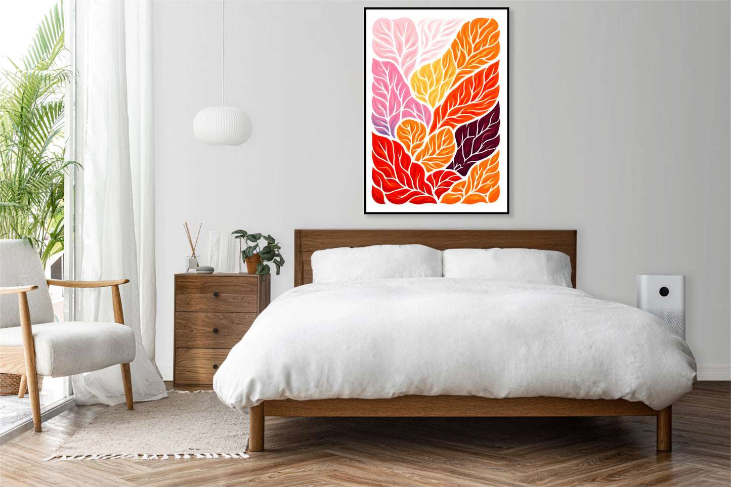 Plakat  Listki Minimalistyczny , Wnętrza Styl Skandynawski, Boho